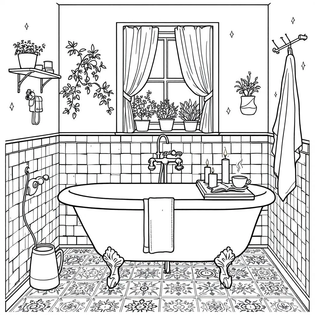 bath time coloring page