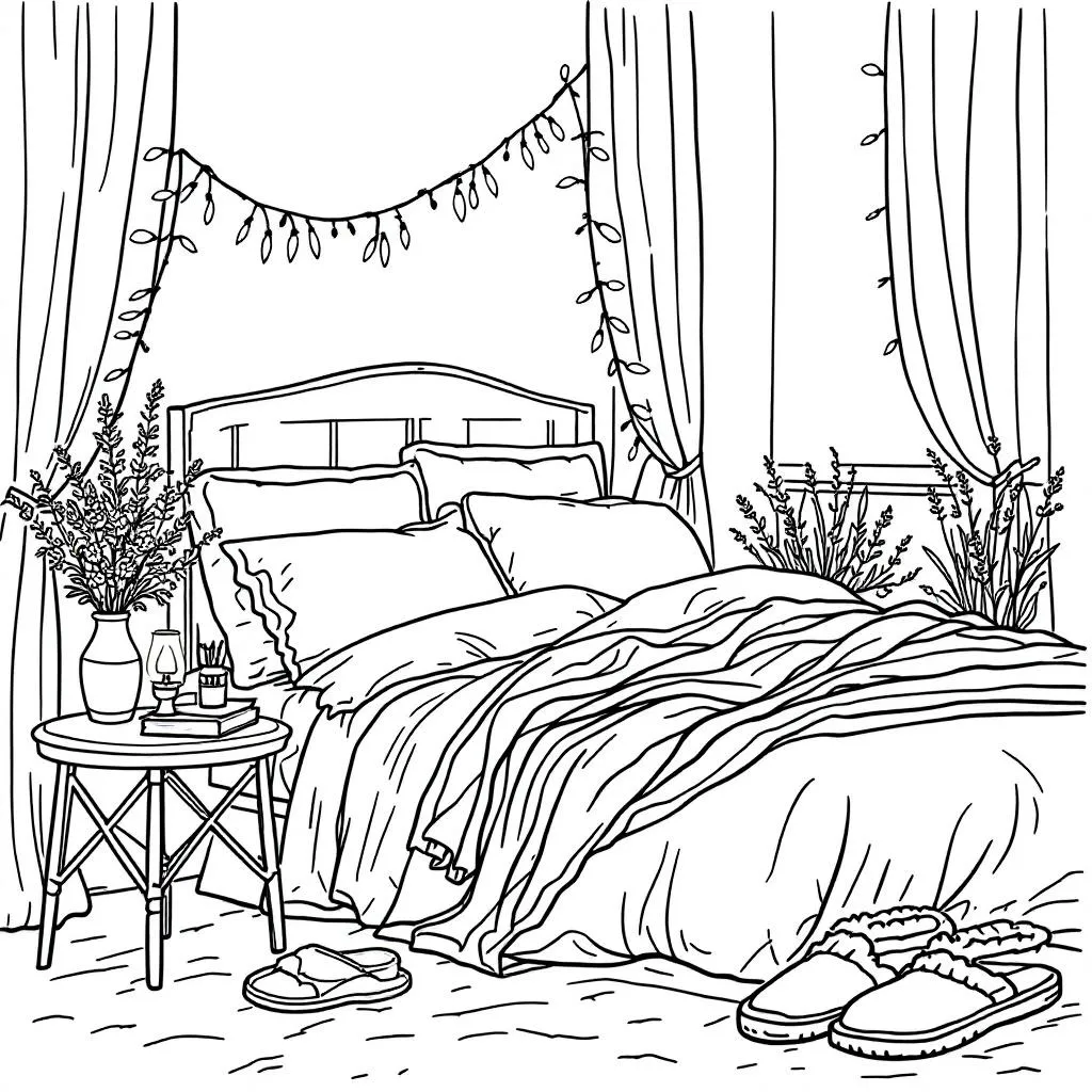 lavender bedroom coloring page